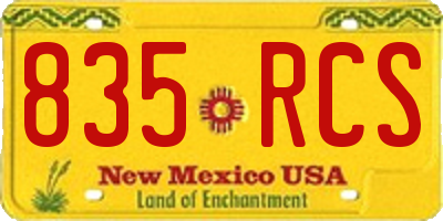 NM license plate 835RCS