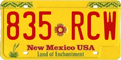 NM license plate 835RCW