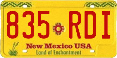 NM license plate 835RDI