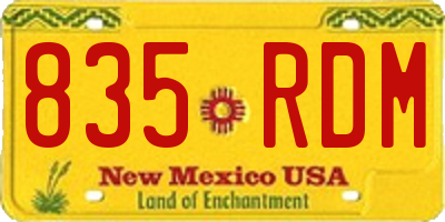 NM license plate 835RDM