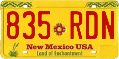 NM license plate 835RDN