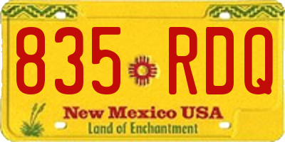NM license plate 835RDQ