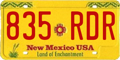NM license plate 835RDR