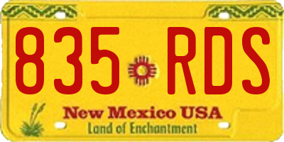 NM license plate 835RDS