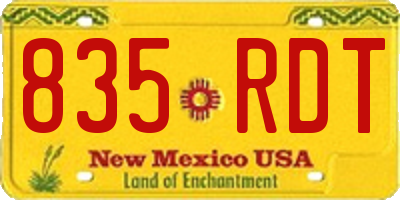 NM license plate 835RDT
