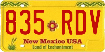 NM license plate 835RDV