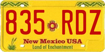 NM license plate 835RDZ