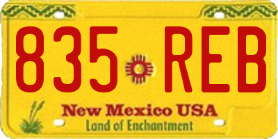NM license plate 835REB