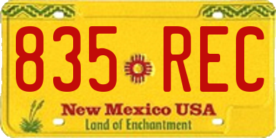 NM license plate 835REC