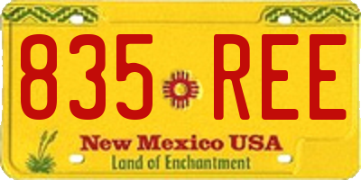 NM license plate 835REE