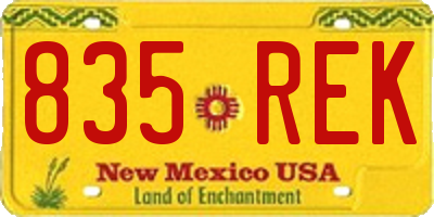 NM license plate 835REK