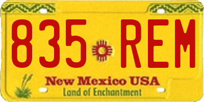 NM license plate 835REM