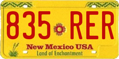 NM license plate 835RER