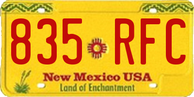 NM license plate 835RFC