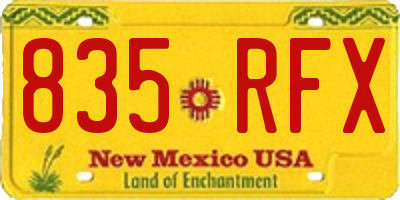 NM license plate 835RFX