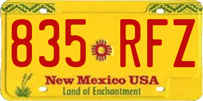 NM license plate 835RFZ