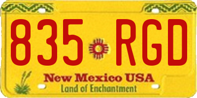 NM license plate 835RGD