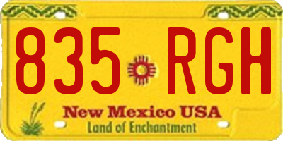 NM license plate 835RGH