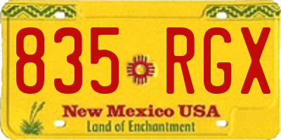 NM license plate 835RGX
