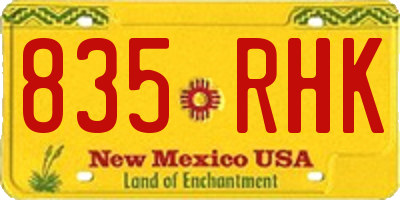 NM license plate 835RHK