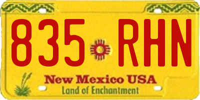 NM license plate 835RHN