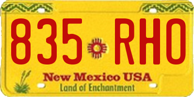 NM license plate 835RHO