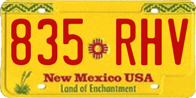 NM license plate 835RHV