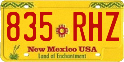 NM license plate 835RHZ