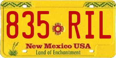 NM license plate 835RIL