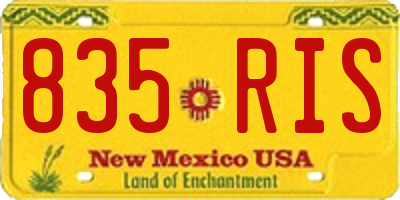 NM license plate 835RIS