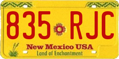 NM license plate 835RJC