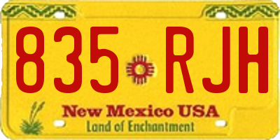 NM license plate 835RJH