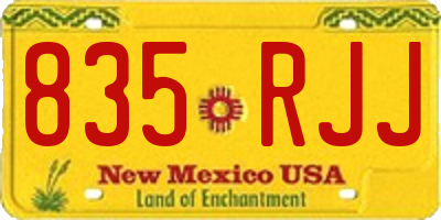 NM license plate 835RJJ