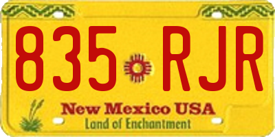 NM license plate 835RJR