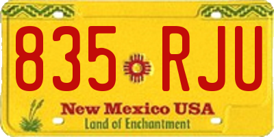 NM license plate 835RJU