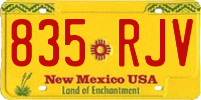 NM license plate 835RJV
