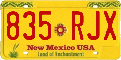 NM license plate 835RJX