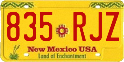 NM license plate 835RJZ