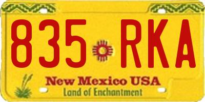 NM license plate 835RKA
