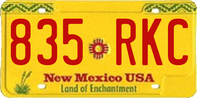 NM license plate 835RKC
