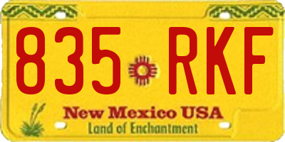 NM license plate 835RKF