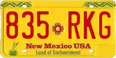 NM license plate 835RKG