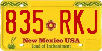 NM license plate 835RKJ
