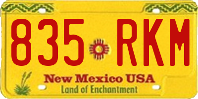 NM license plate 835RKM