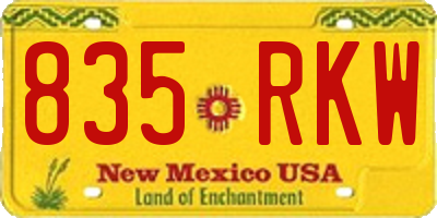NM license plate 835RKW