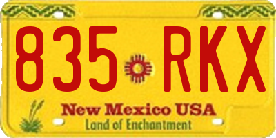 NM license plate 835RKX