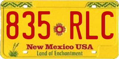 NM license plate 835RLC