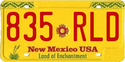 NM license plate 835RLD