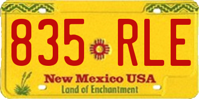 NM license plate 835RLE