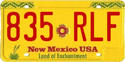 NM license plate 835RLF
